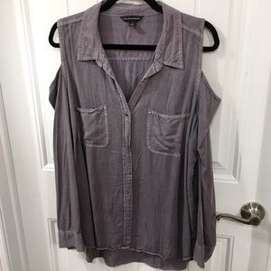 Dusty purple cold shoulder long sleeve